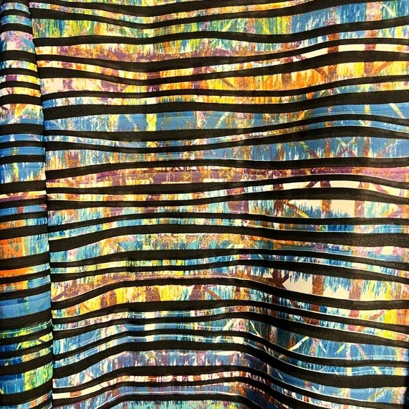 Multiples Vibrant Striped  Artsy long sleeve statement buttons  business blzer - Picture 9 of 11